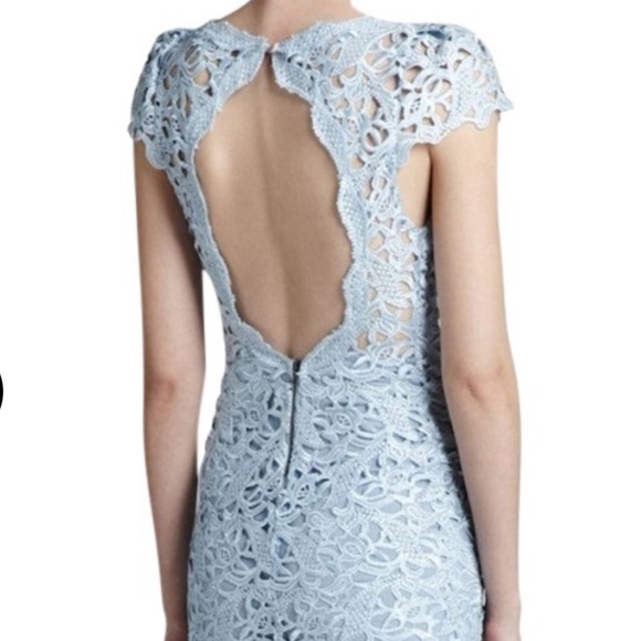 Alice + Olivia Lace Eyelet Crochet Keyhole Cocktail Dress - Picture 3 of 8